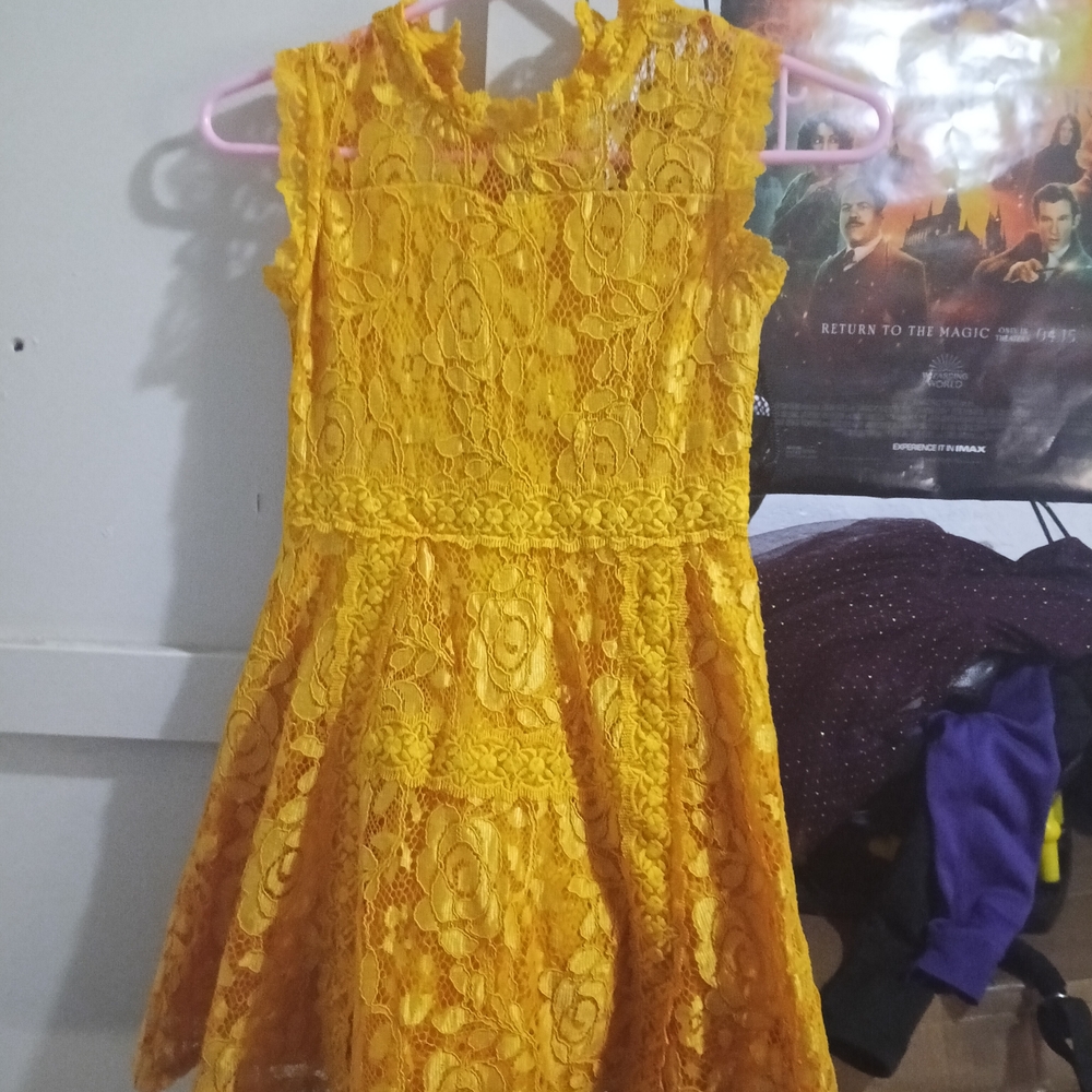 Othr Yellow Lace Midi Dress